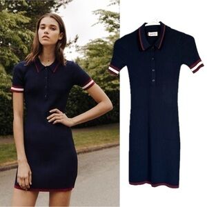 Sunday Best NWOT Kylie Navy Blue Collar Neck Tennis Golf Mini Dress XXS